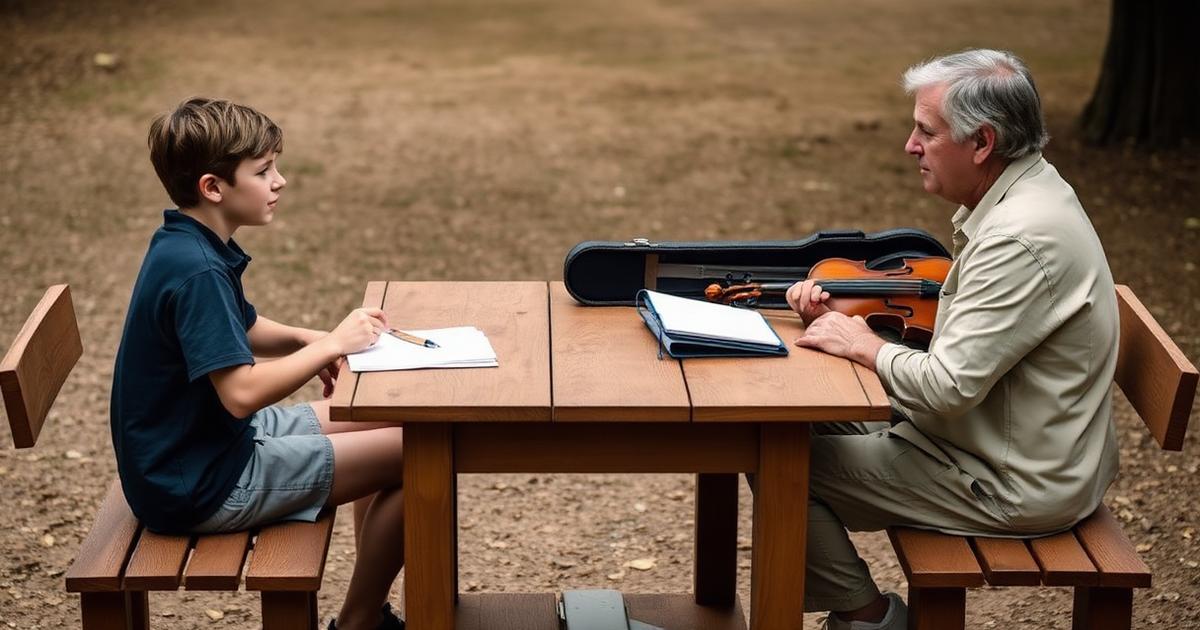 Guide and student at work